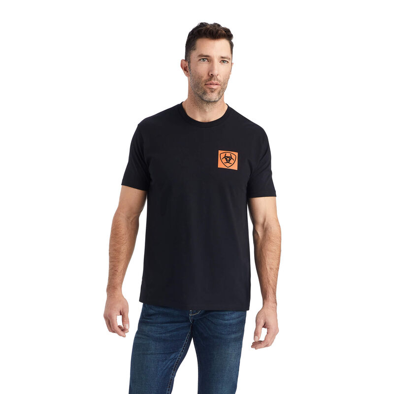 Ariat T-Shirts Herren - Linear Octane Schwarz ( YMTAB-9581 )